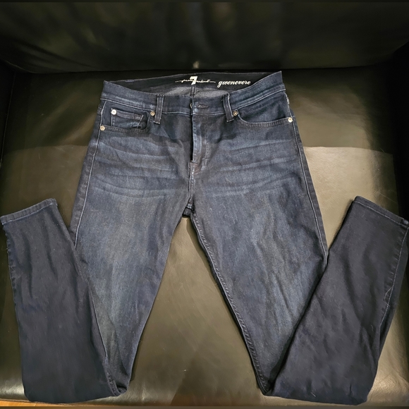 7 for all mankind gwenevere dark denim skinny jeans - Picture 1 of 3